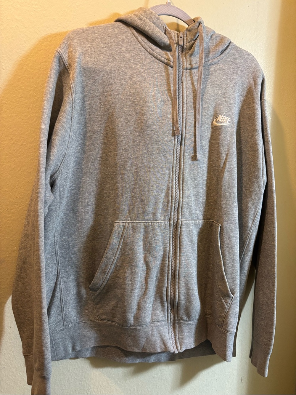 Nike Men's Gray Full-Zip Hooded Sweatshirt